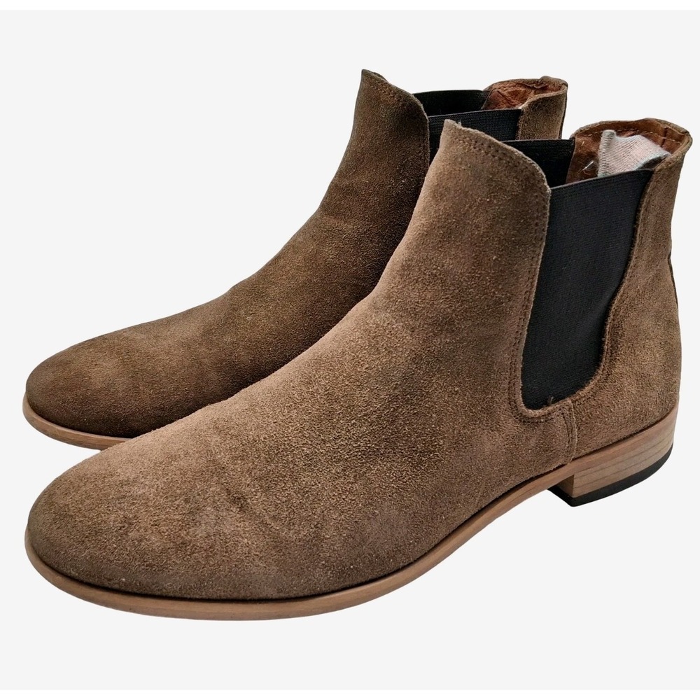 Shoe The Bear Chelsea Boots Mens Size 8 Brown Suede Pull On Ankle Casual